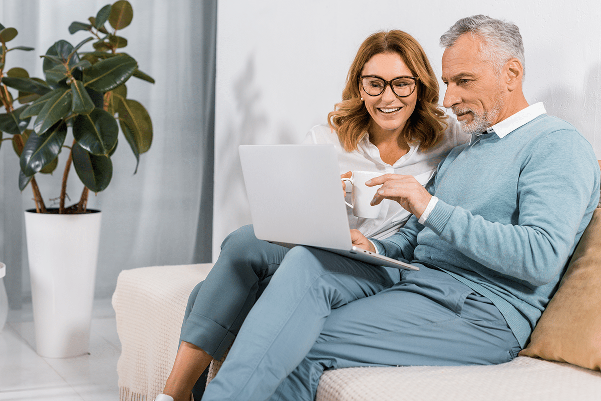 couple looking at computer screen